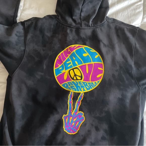 Nike Shirts Nike Peace Love Basketball Black Tie Dye Grateful Dead Hoodie Poshmark